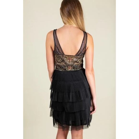 NWT Sue Wong Black Beaded Short Layered Dress Size‎ 2 - Picture 2 of 15